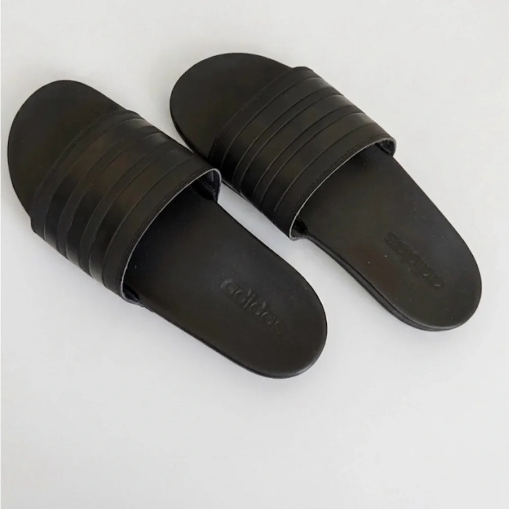 Adidas Men's Black Slide Sandals - Casual Comfort | Size 9